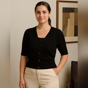 Torrid Black Button-Up Women's Sweater Size 2